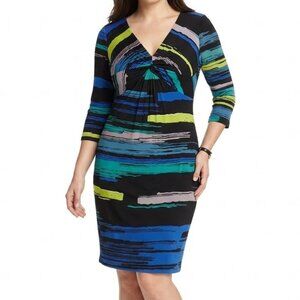 Kay Unger "Citron" 3/4 Sleeve Lightweight Fitted Dress NEW- Sz. XS